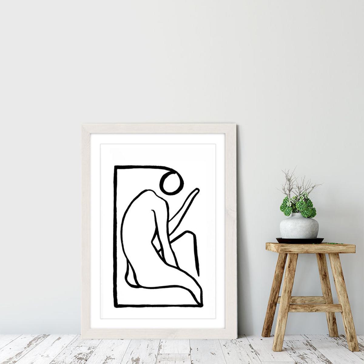 Nude Art Print White Frame – image 7