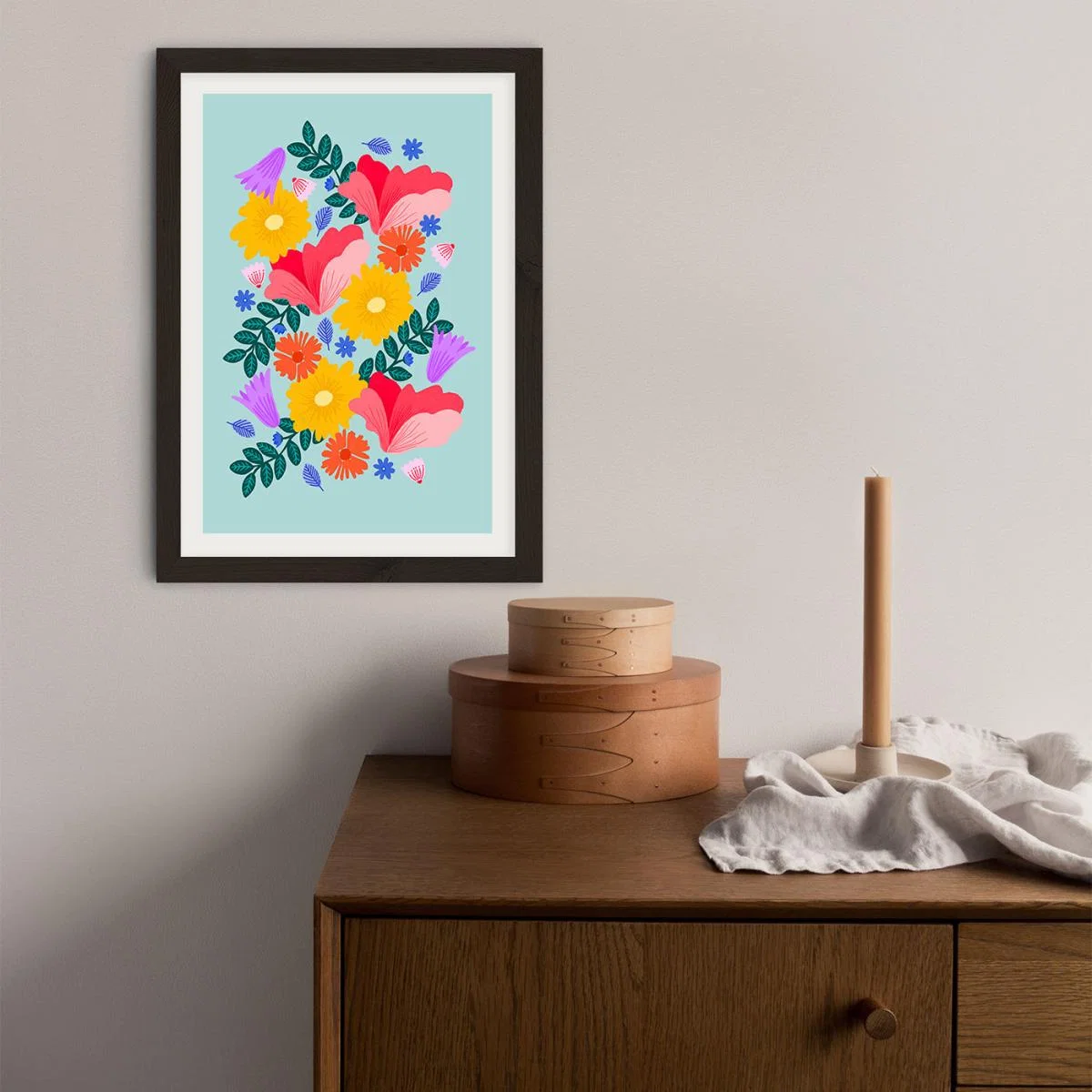 Patient Flowers Art Print Black Frame – image 2