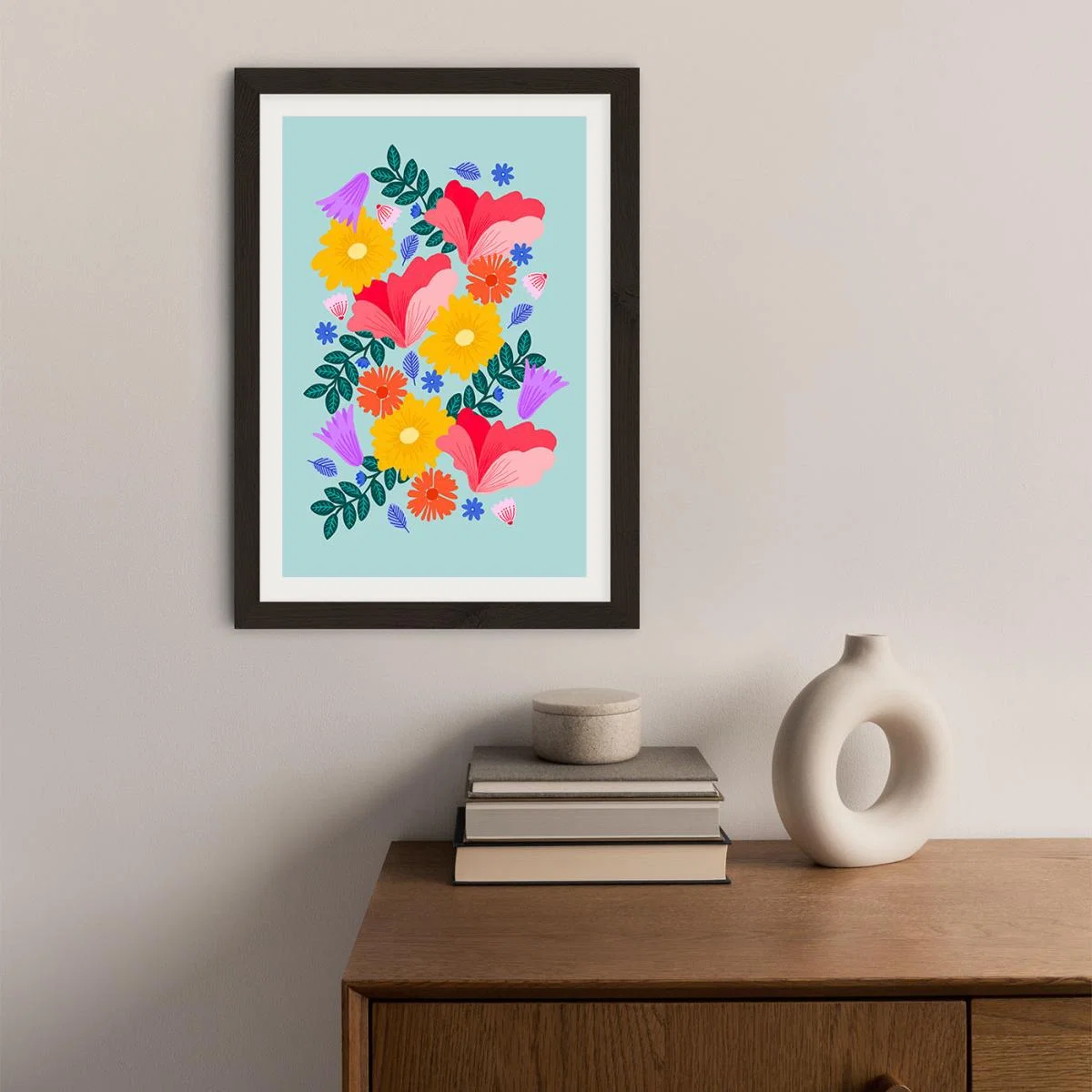 Patient Flowers Art Print Black Frame – image 3