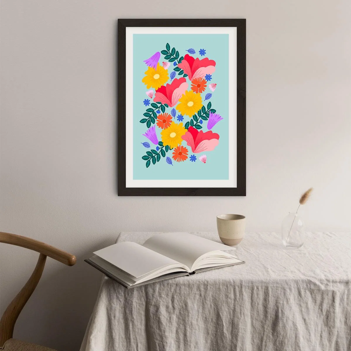 Patient Flowers Art Print Black Frame – image 4