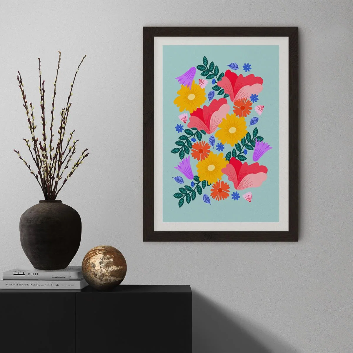 Patient Flowers Art Print Black Frame – image 6