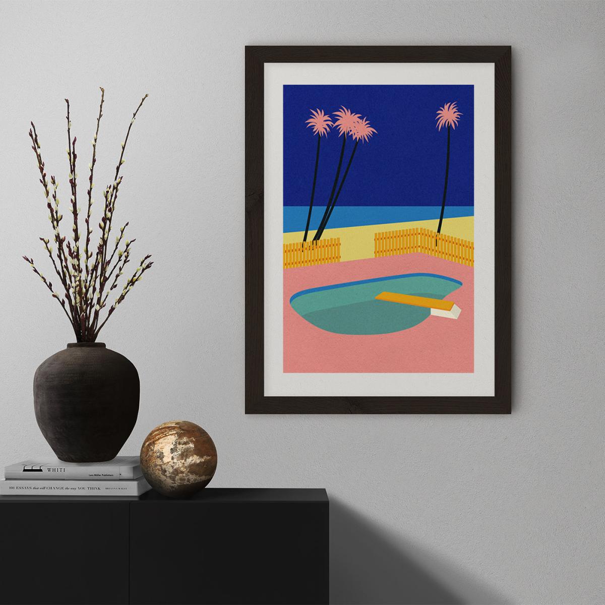 Malibu Beach Art Print Black Frame – image 6
