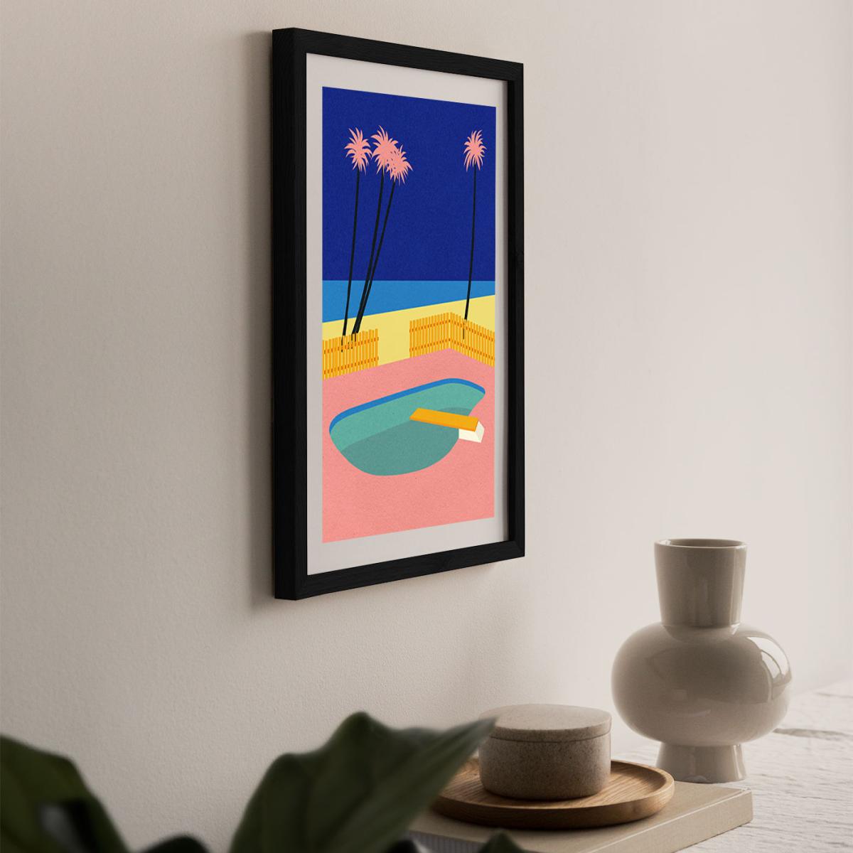 Malibu Beach Art Print Black Frame – image 7