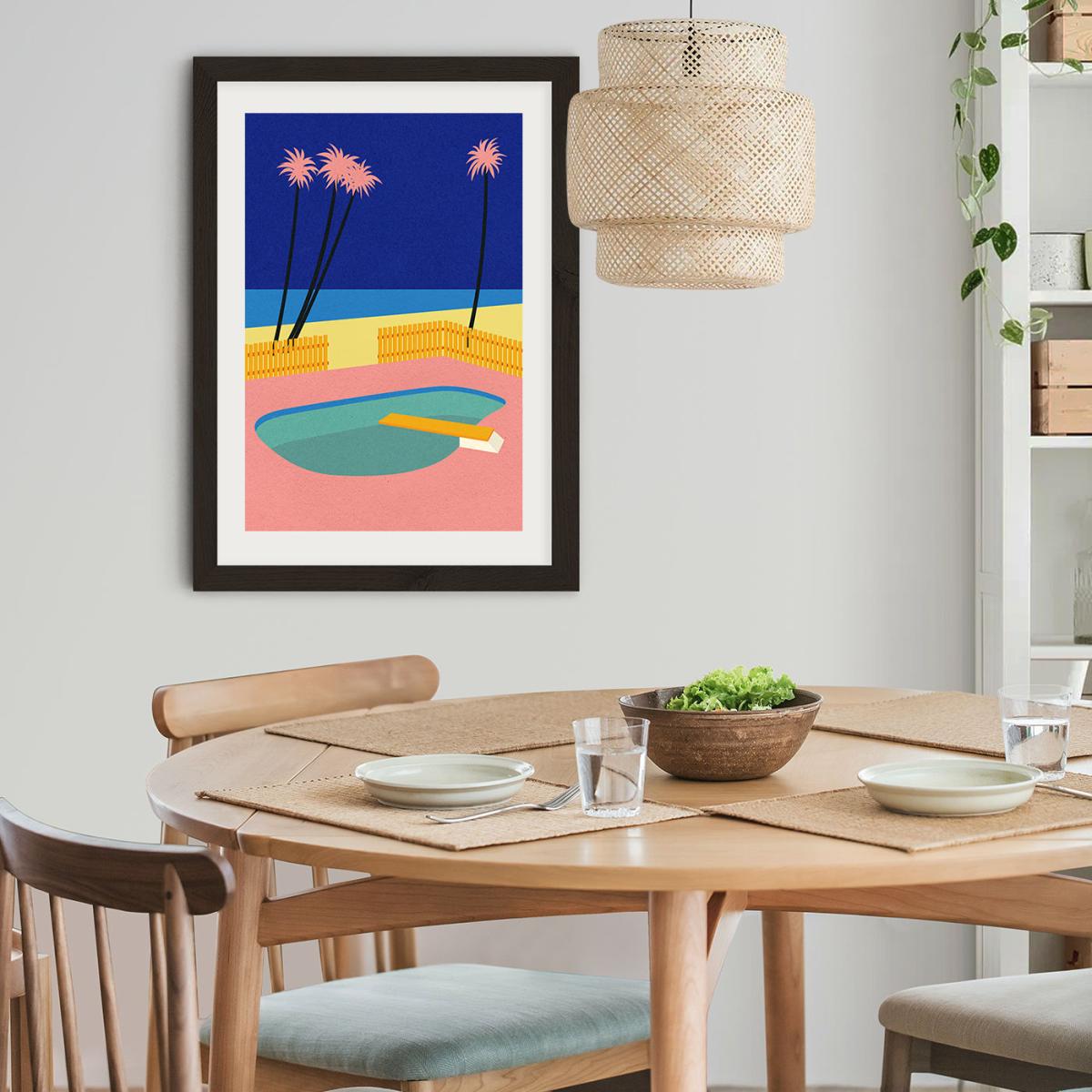 Malibu Beach Art Print Black Frame – image 9