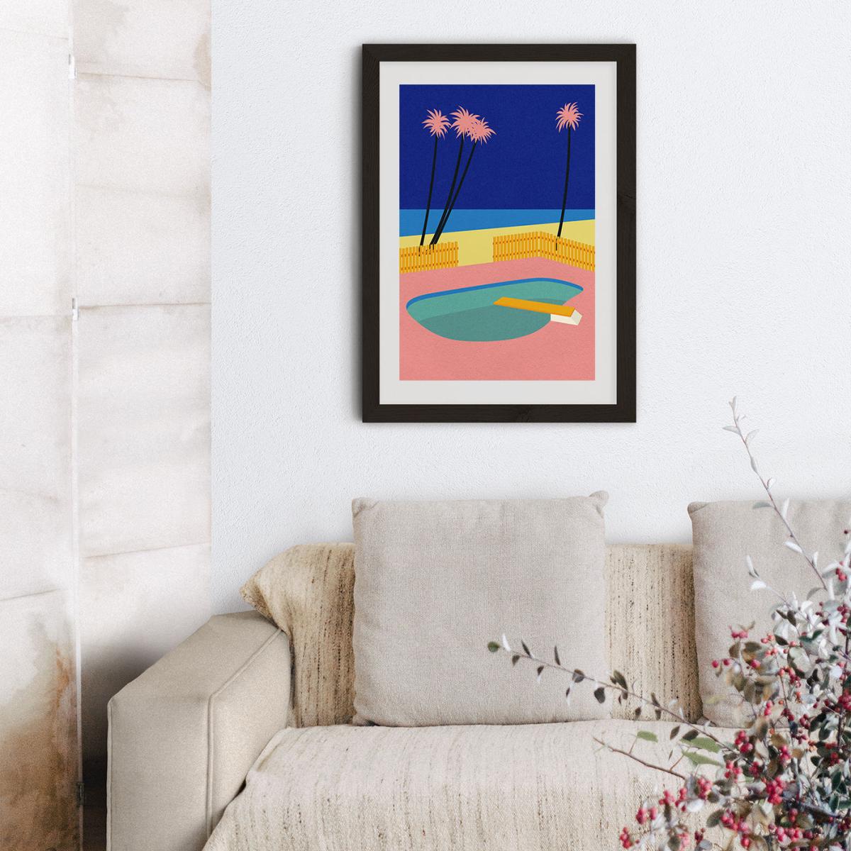 Malibu Beach Art Print Black Frame – image 10