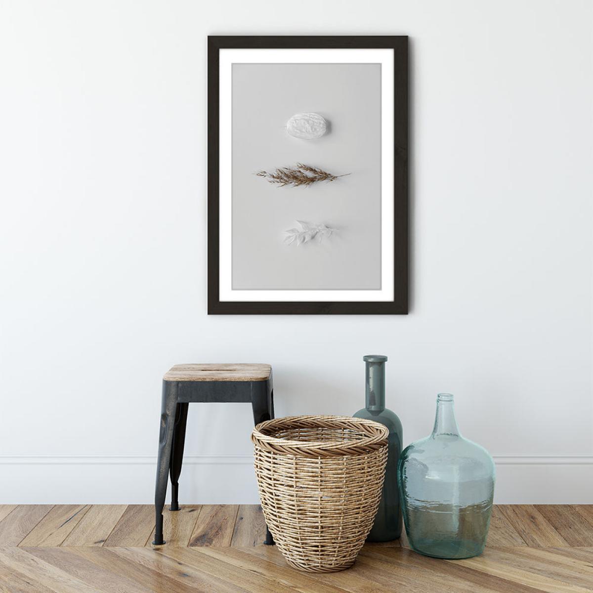 Stones & Branches II Art Print Black Frame – image 3