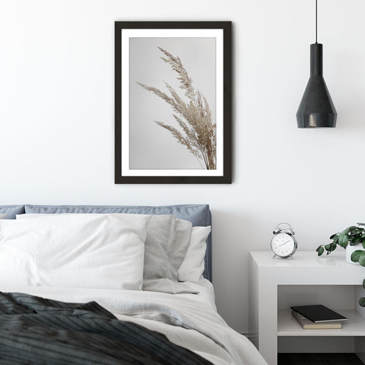 Soft Natural Pampas Grass Art Print Black Frame – image 4