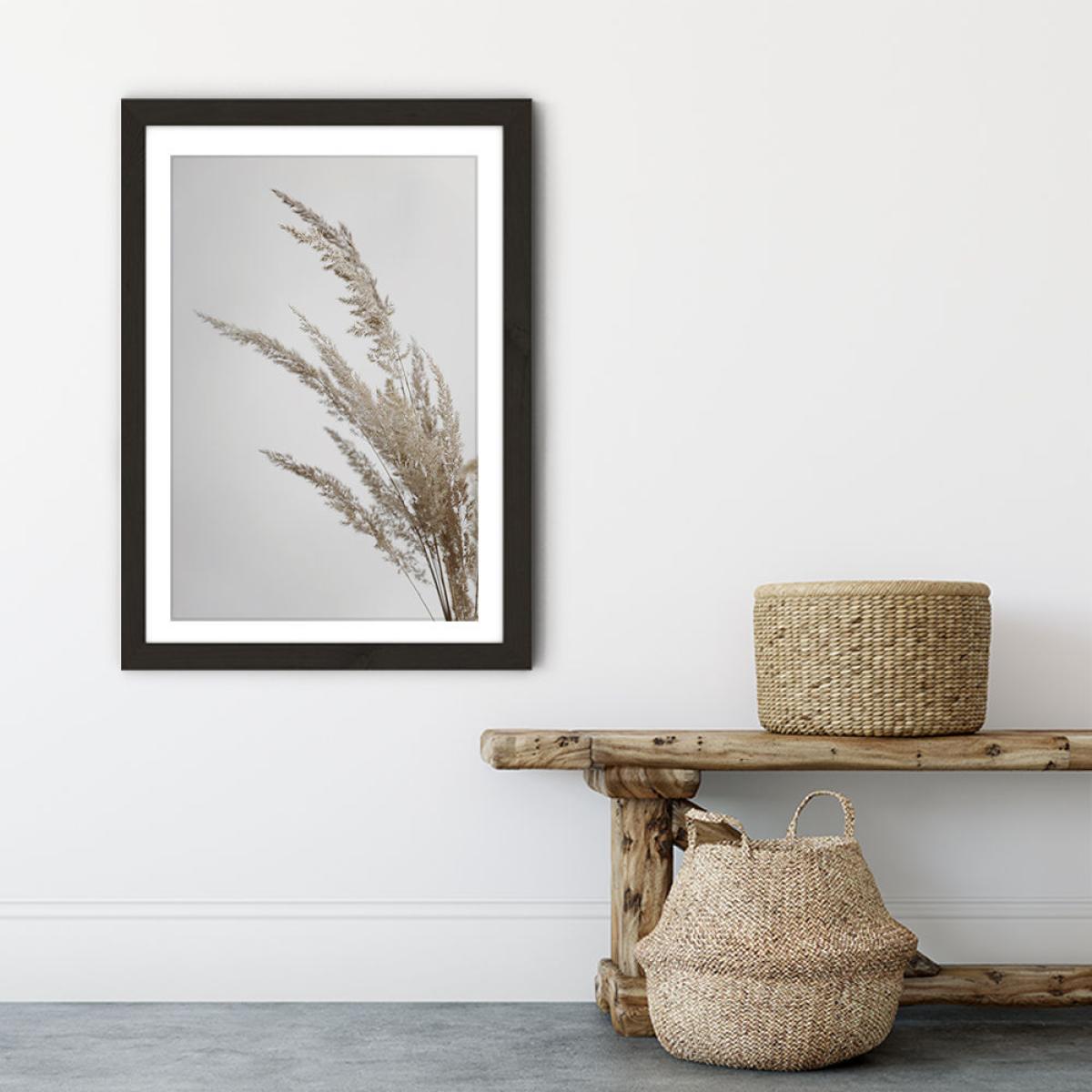 Soft Natural Pampas Grass Art Print Black Frame – image 5