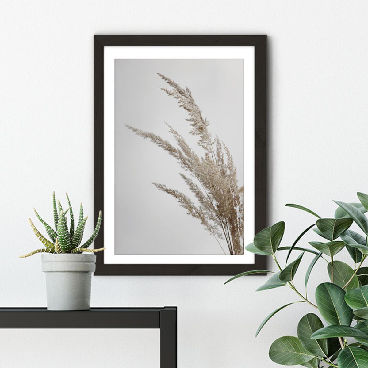 Soft Natural Pampas Grass Art Print Black Frame – image 6