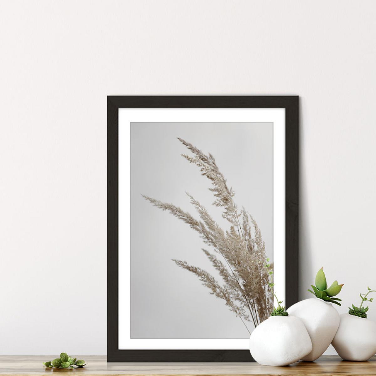 Soft Natural Pampas Grass Art Print Black Frame – image 7
