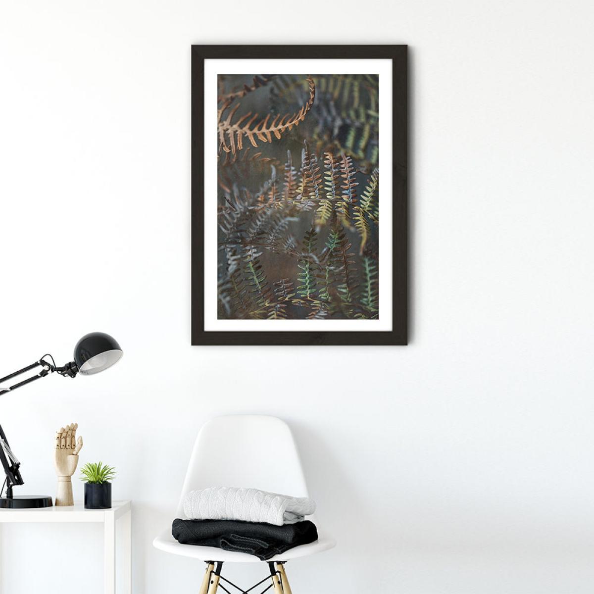 Earthy Ferns 2 Art Print Black Frame – image 2