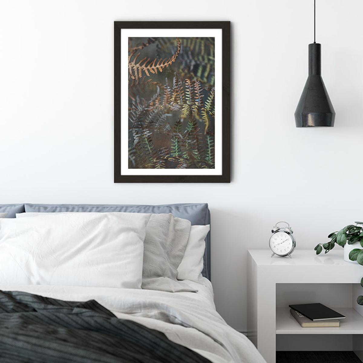 Earthy Ferns 2 Art Print Black Frame – image 3