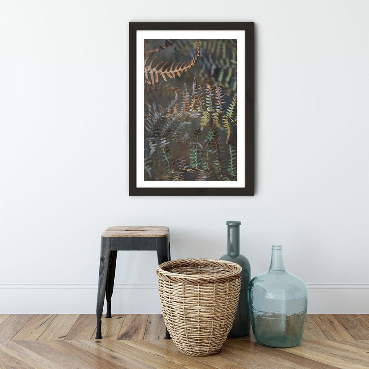 Earthy Ferns 2 Art Print Black Frame – image 4