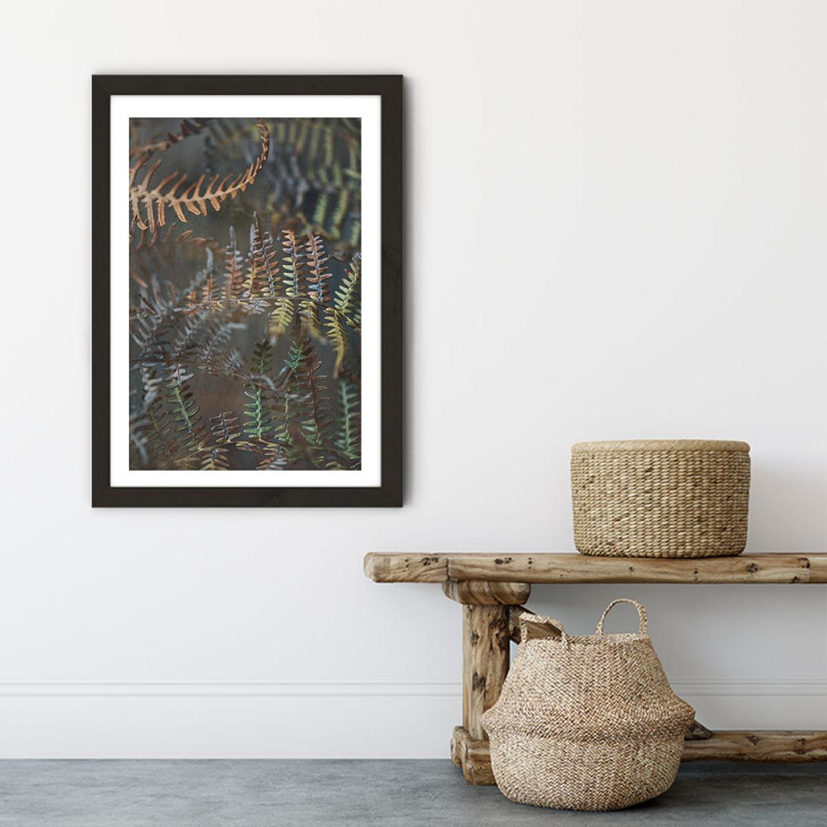 Earthy Ferns 2 Art Print Black Frame – image 5