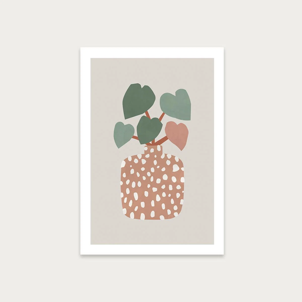 Terrazzo & Heart Plant Art Print Unframed