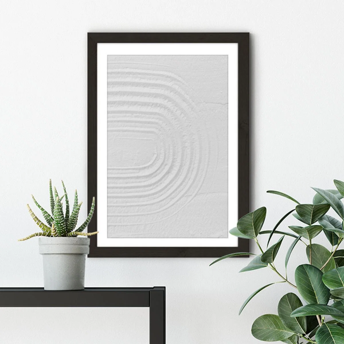 White Textures I - Minimal Rainbow Art Print Black Frame – image 5