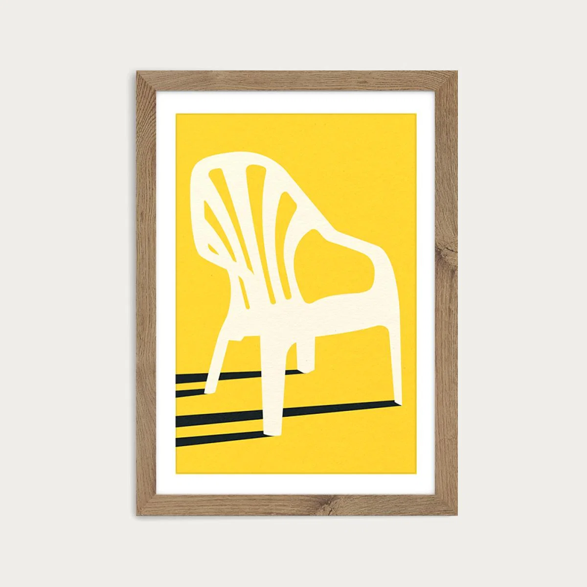 Monobloc Plastic Chair No VI Art Print Oak Frame – image 1