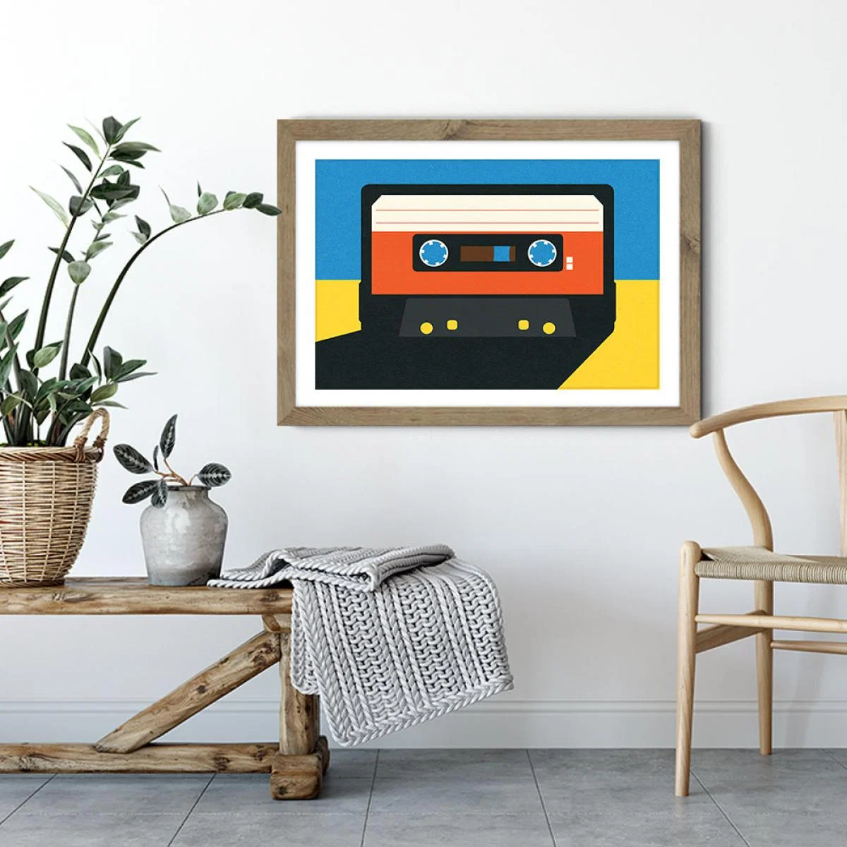 Black Tape Art Print Oak Frame – image 3