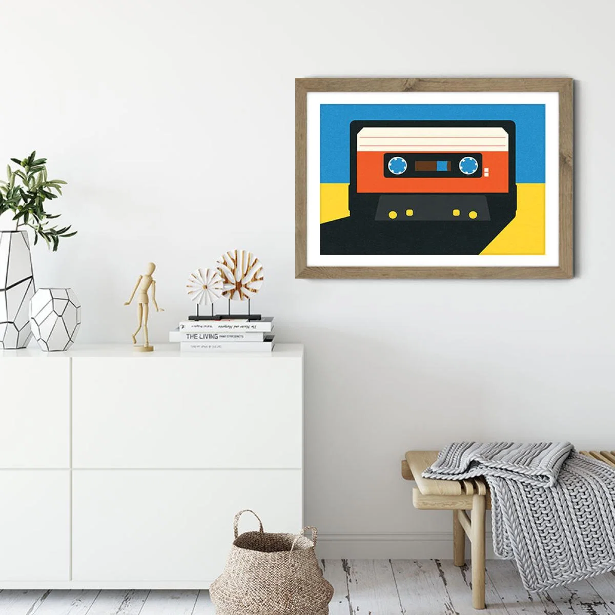 Black Tape Art Print Oak Frame – image 5