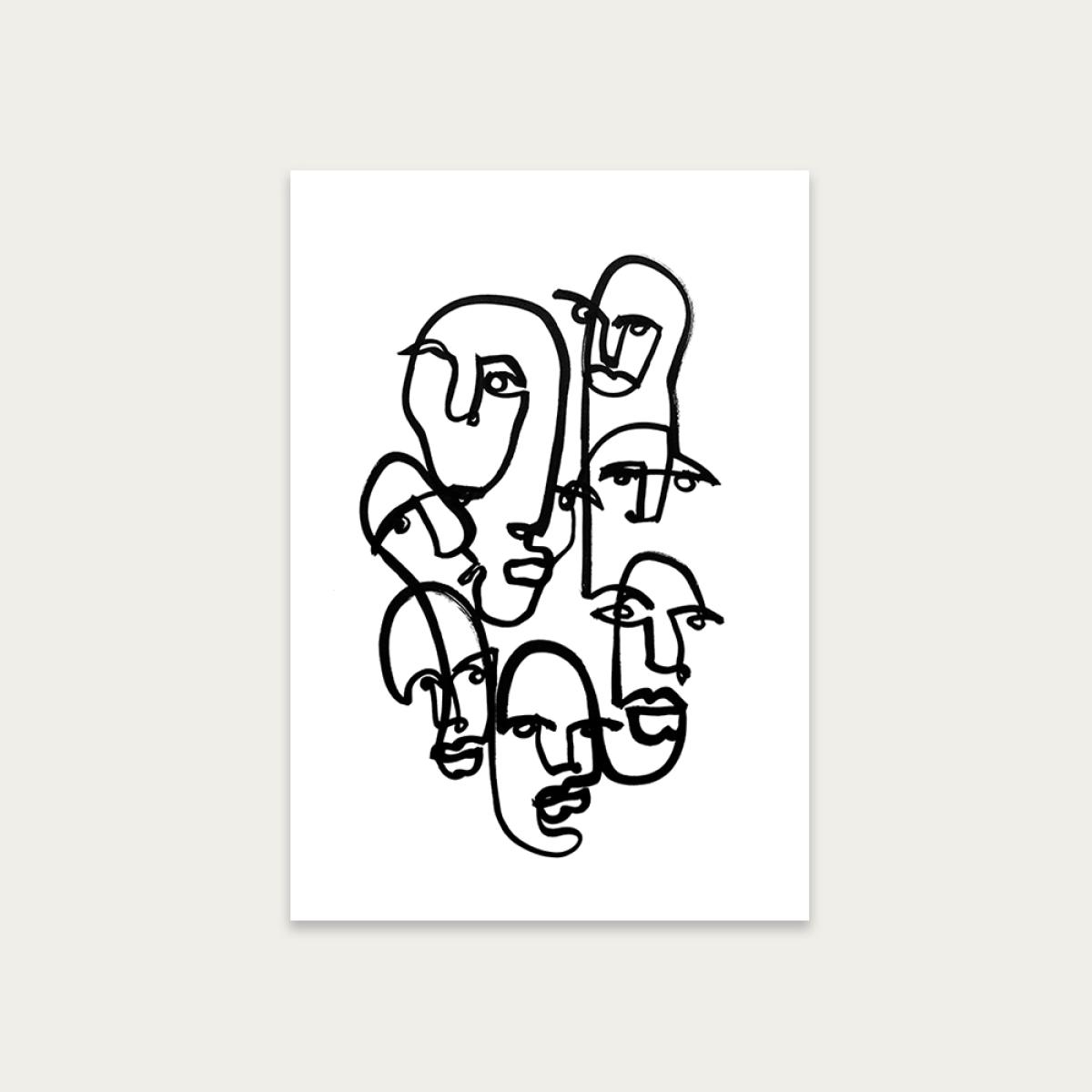 Face Merge II Art Print Unframed