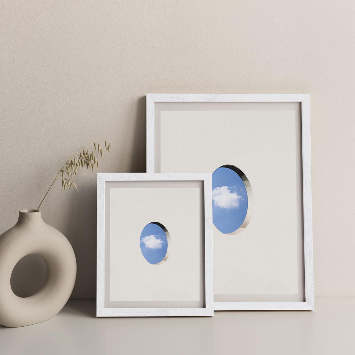 Round Window Wall Cloud Art Print White Frame – image 11