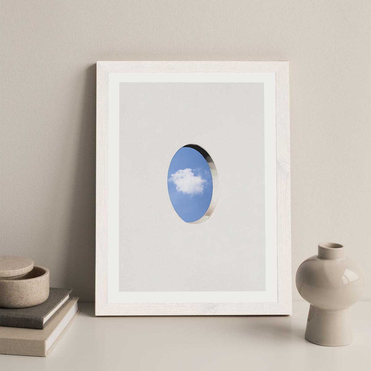 Round Window Wall Cloud Art Print White Frame – image 6