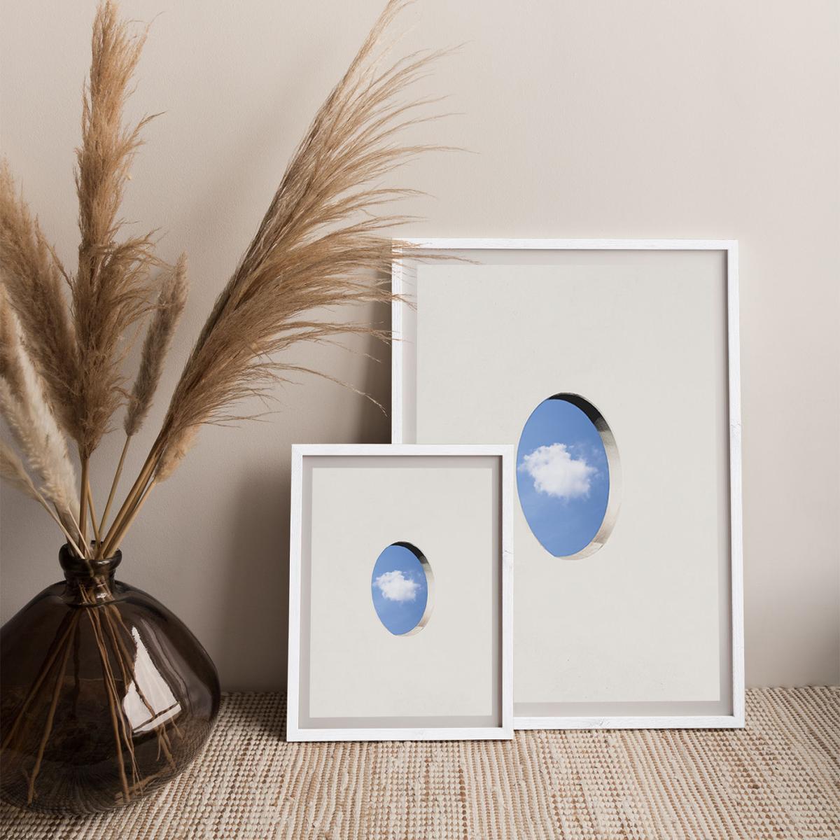Round Window Wall Cloud Art Print White Frame – image 7