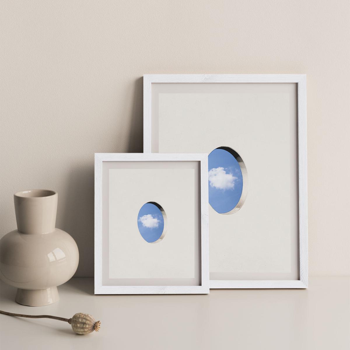 Round Window Wall Cloud Art Print White Frame – image 8
