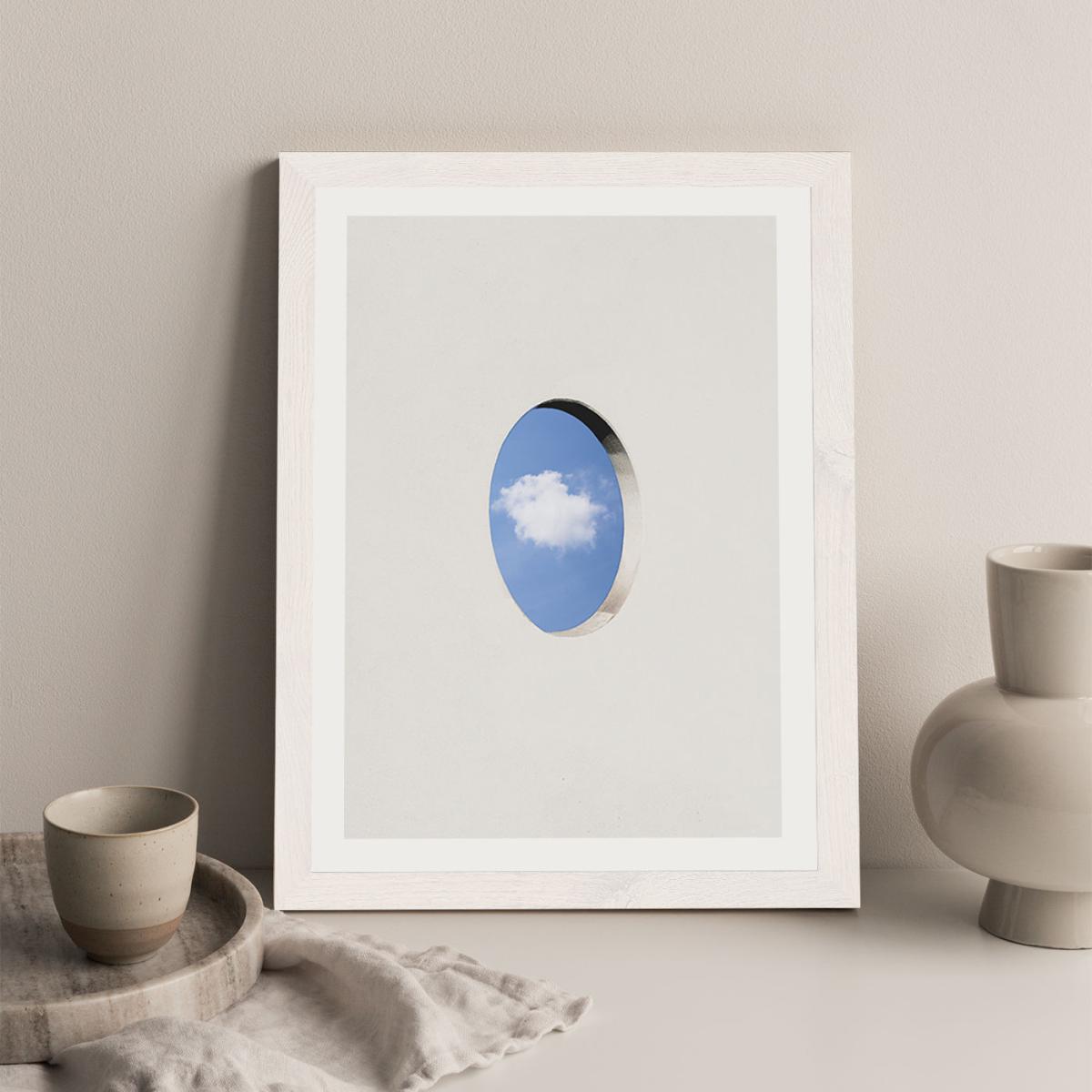 Round Window Wall Cloud Art Print White Frame – image 9