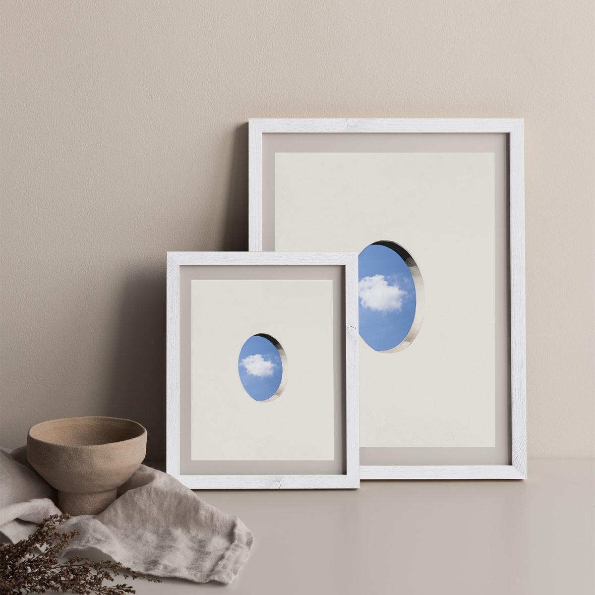 Round Window Wall Cloud Art Print White Frame – image 10
