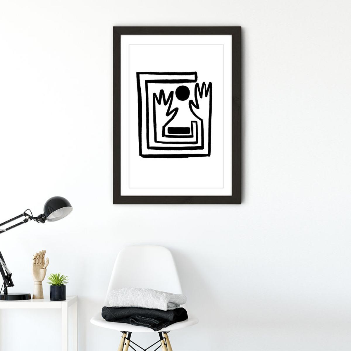 Hands V Art Print Black Frame – image 2