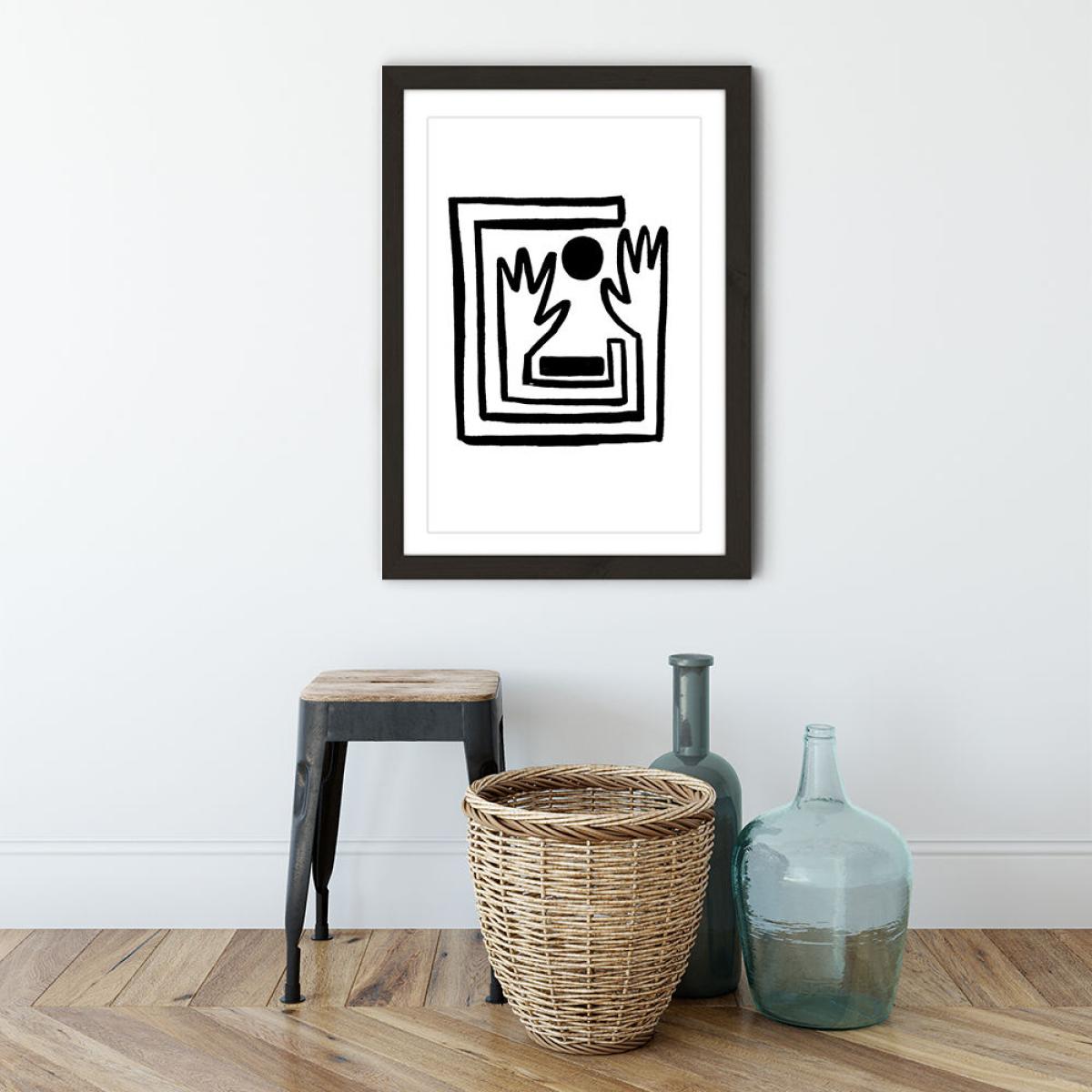 Hands V Art Print Black Frame – image 3