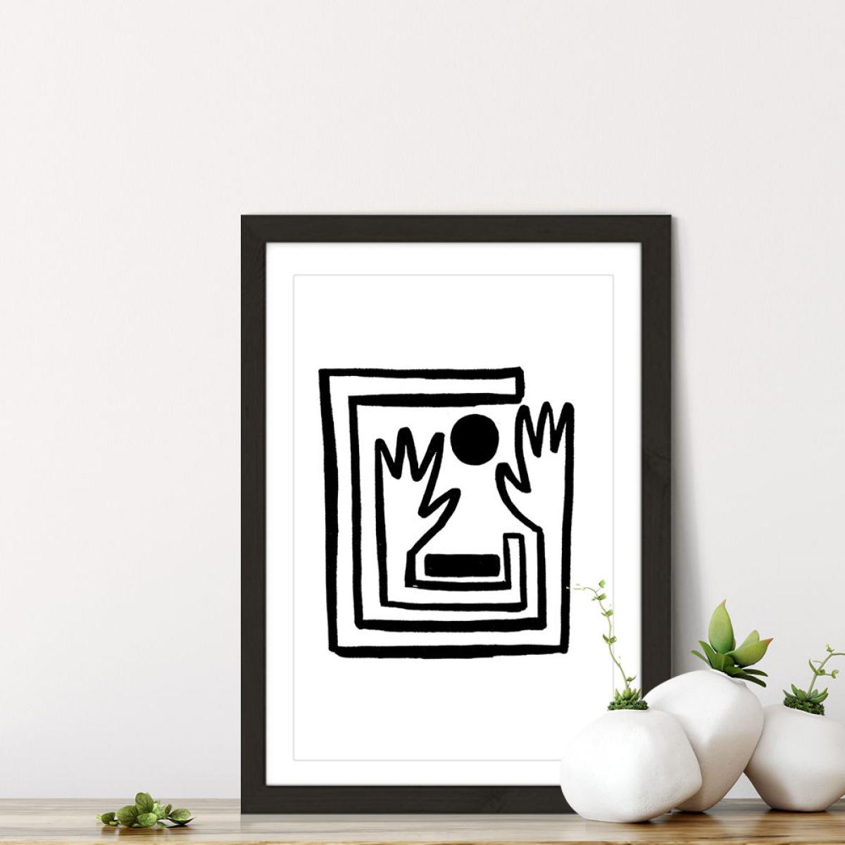 Hands V Art Print Black Frame – image 7