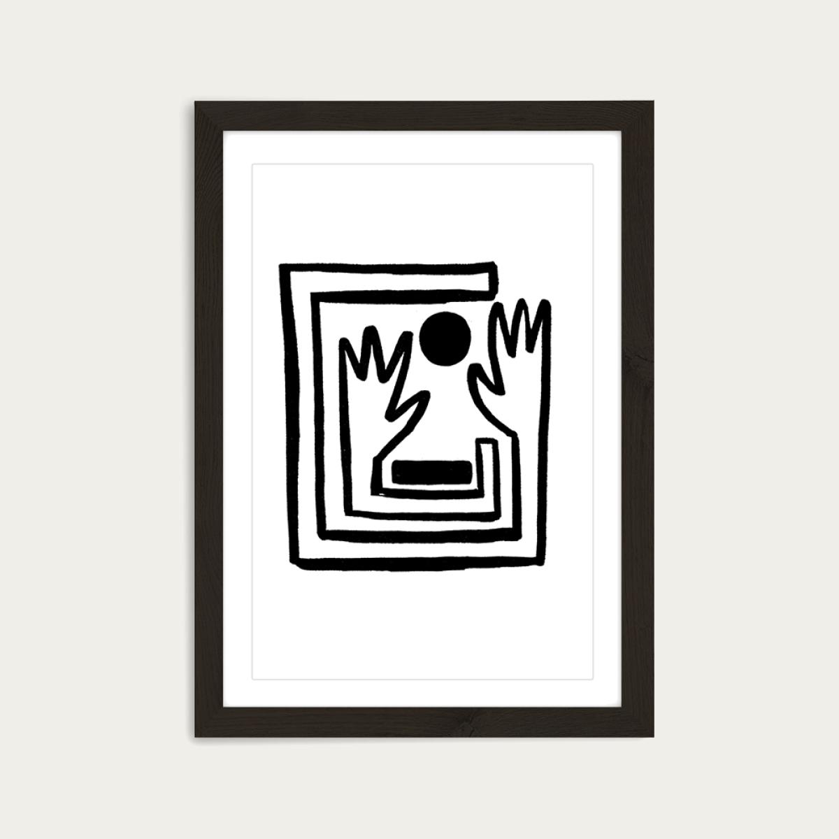 Hands V Art Print Black Frame – image 1