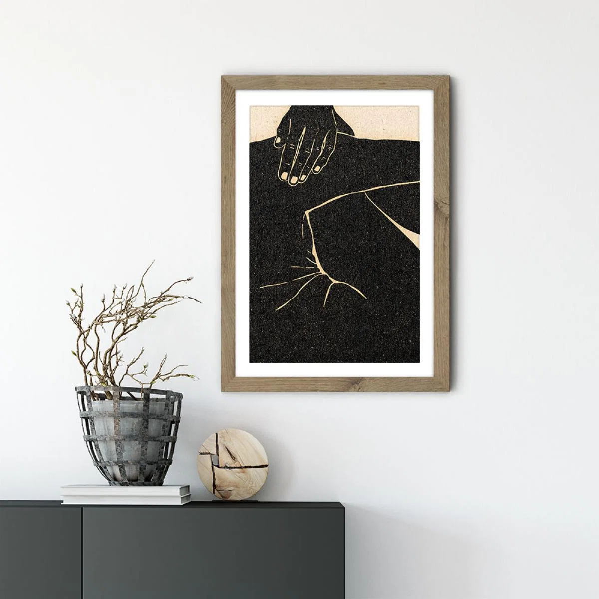 Position II Art Print Oak Frame – image 2