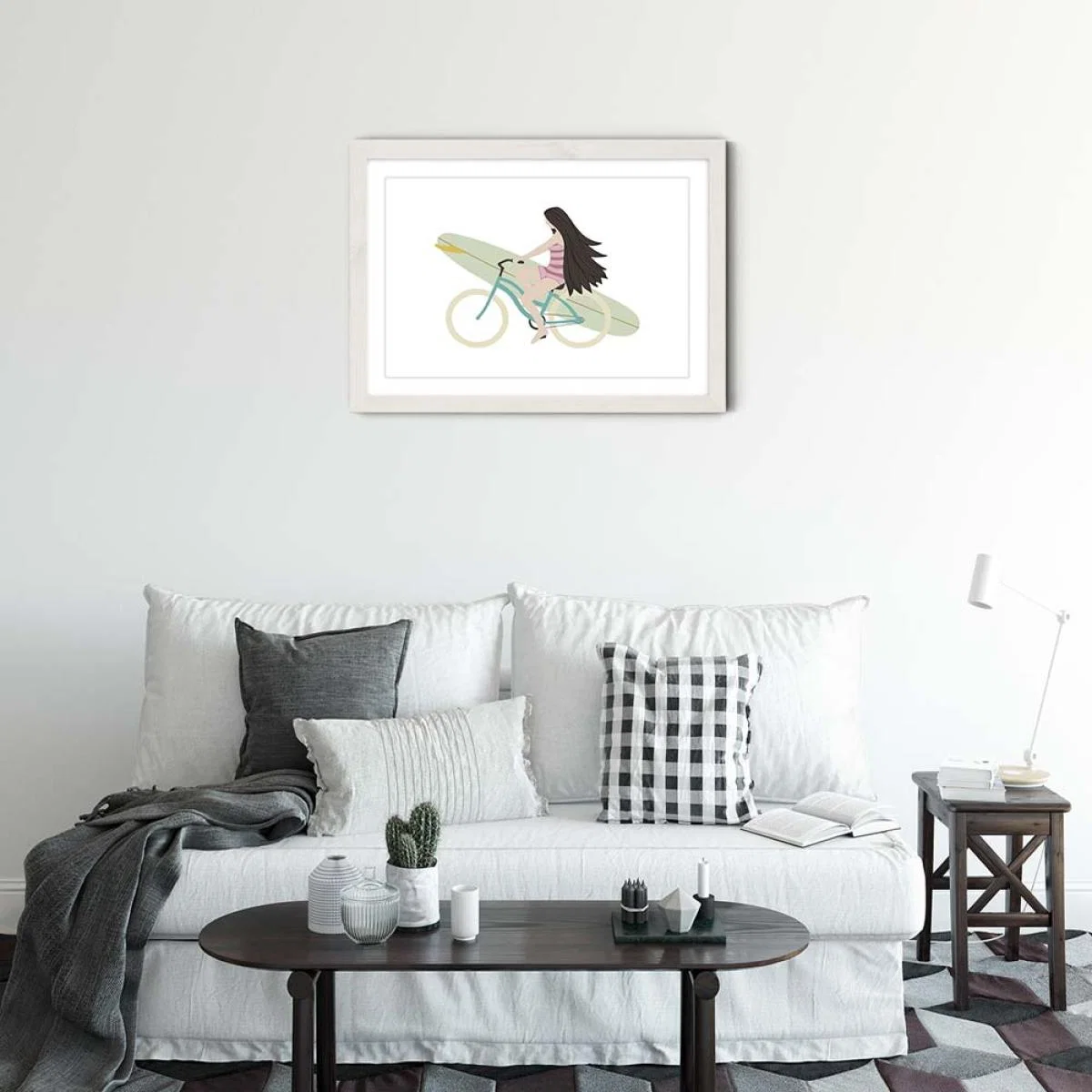 Happy Life Art Print White Frame – image 2