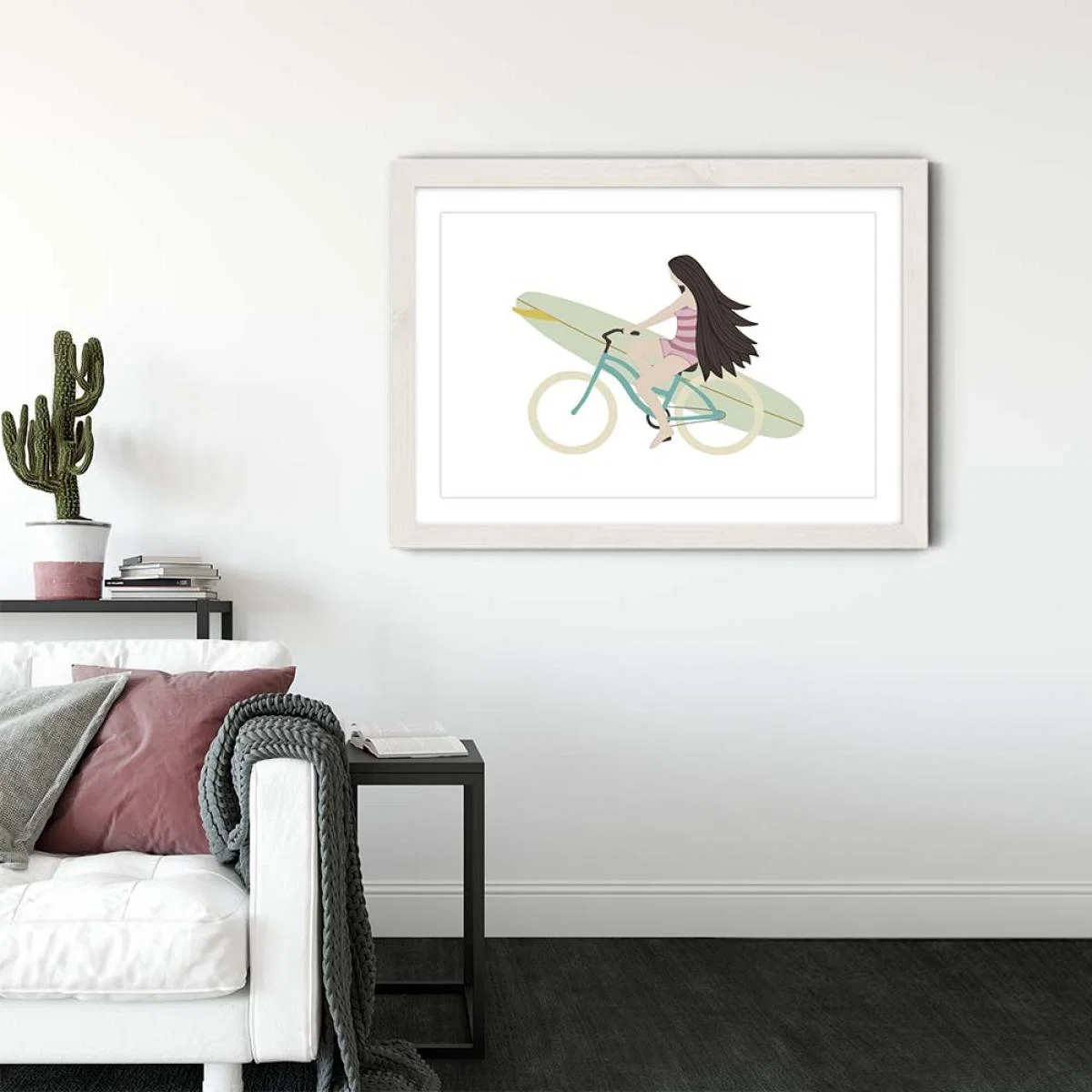 Happy Life Art Print White Frame – image 3