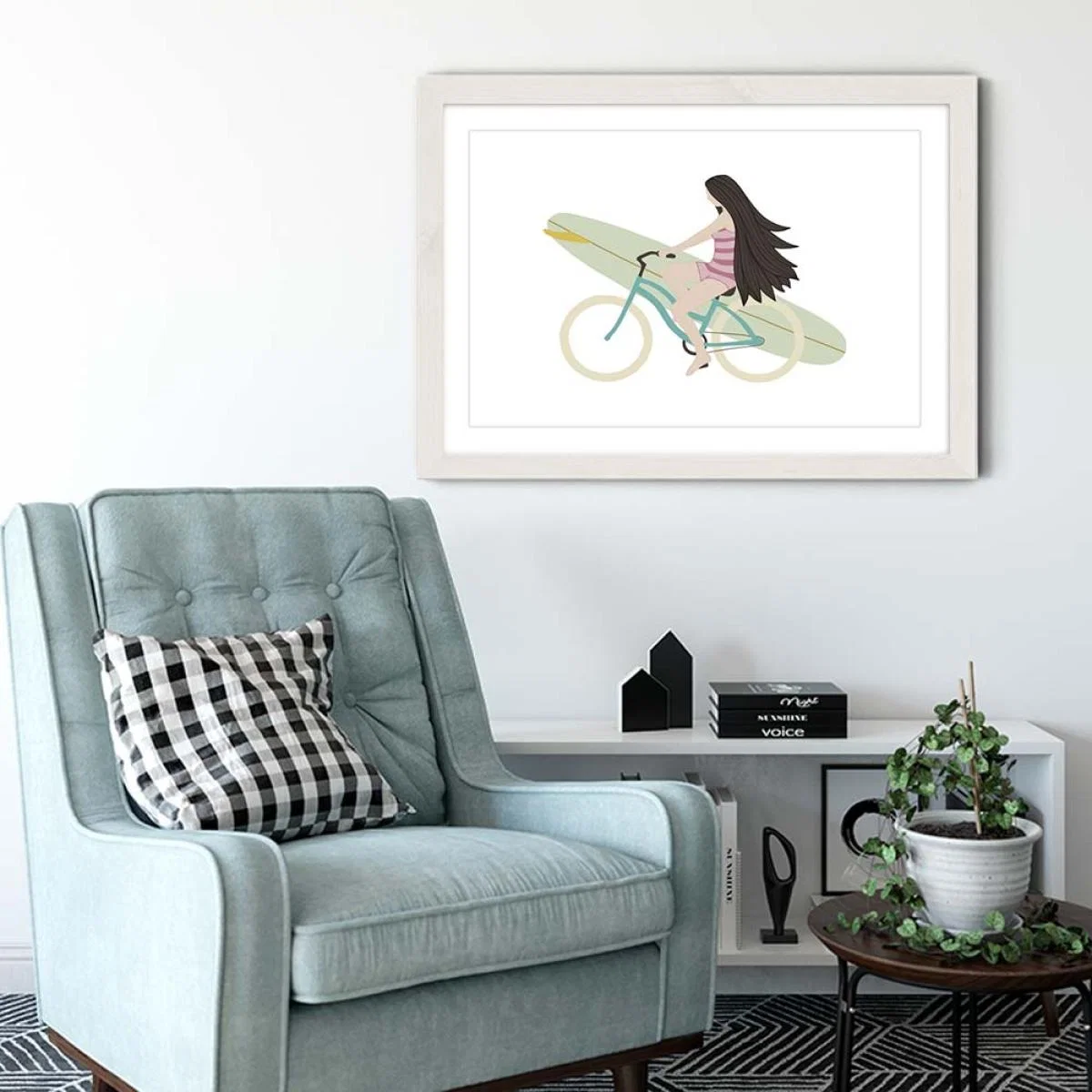 Happy Life Art Print White Frame – image 4