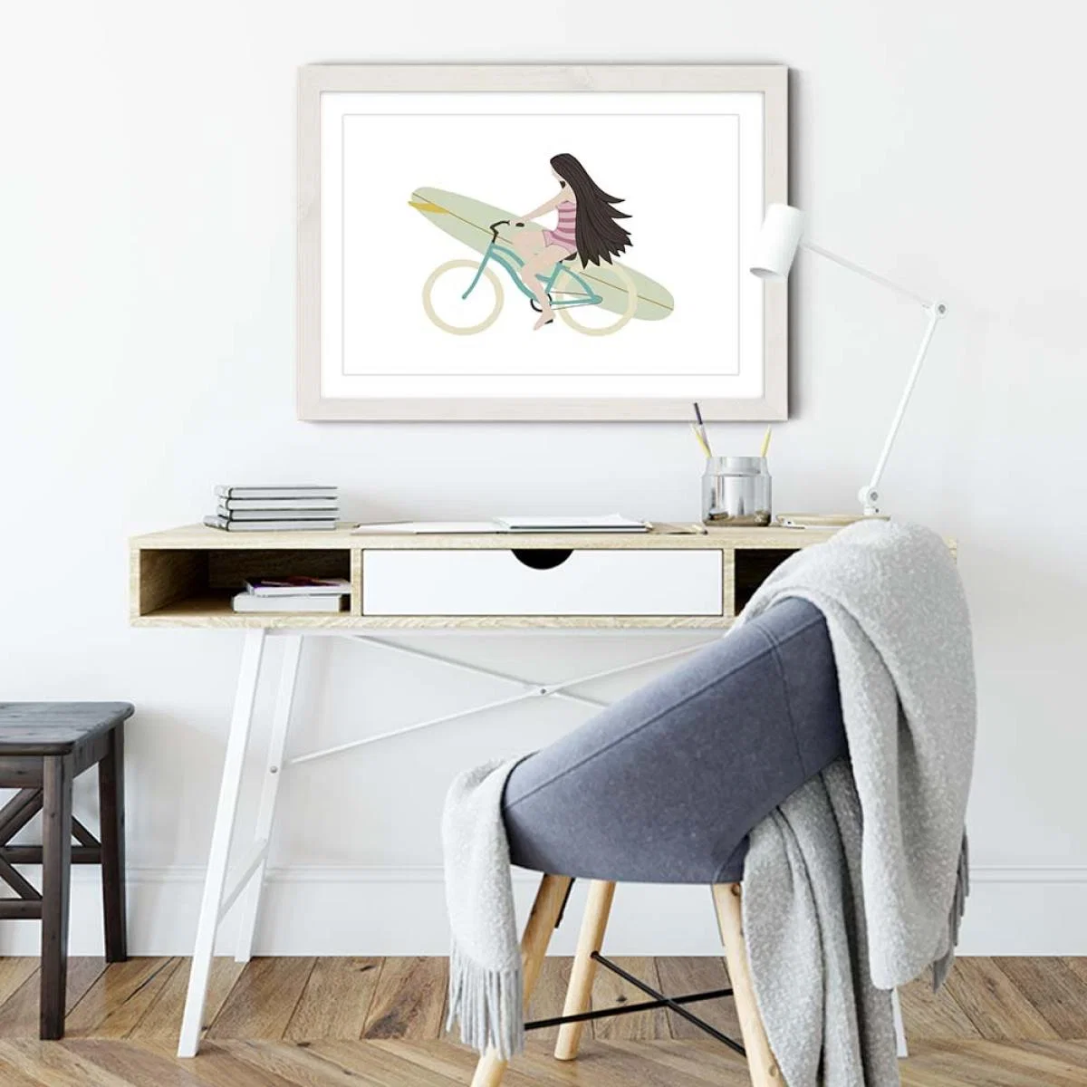 Happy Life Art Print White Frame – image 5