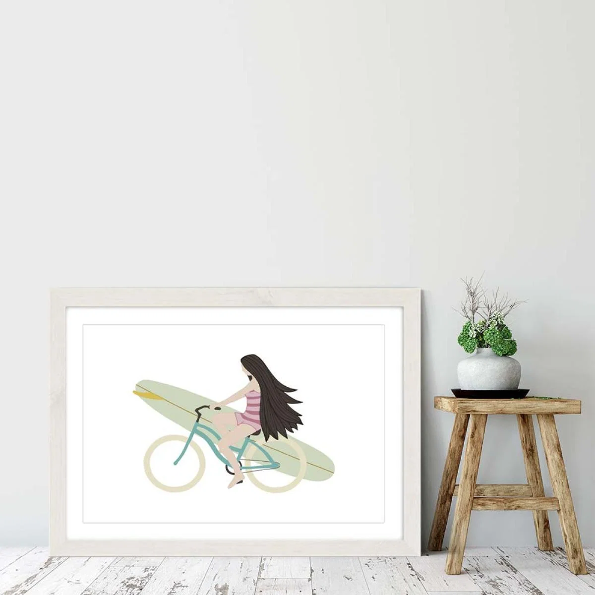 Happy Life Art Print White Frame – image 6