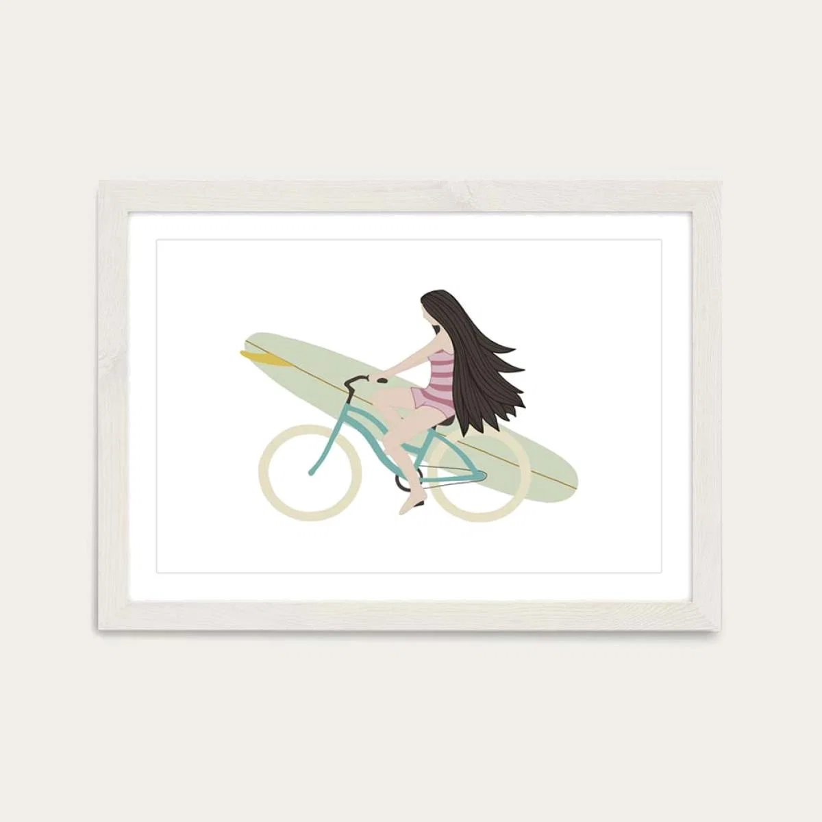 Happy Life Art Print White Frame – image 1