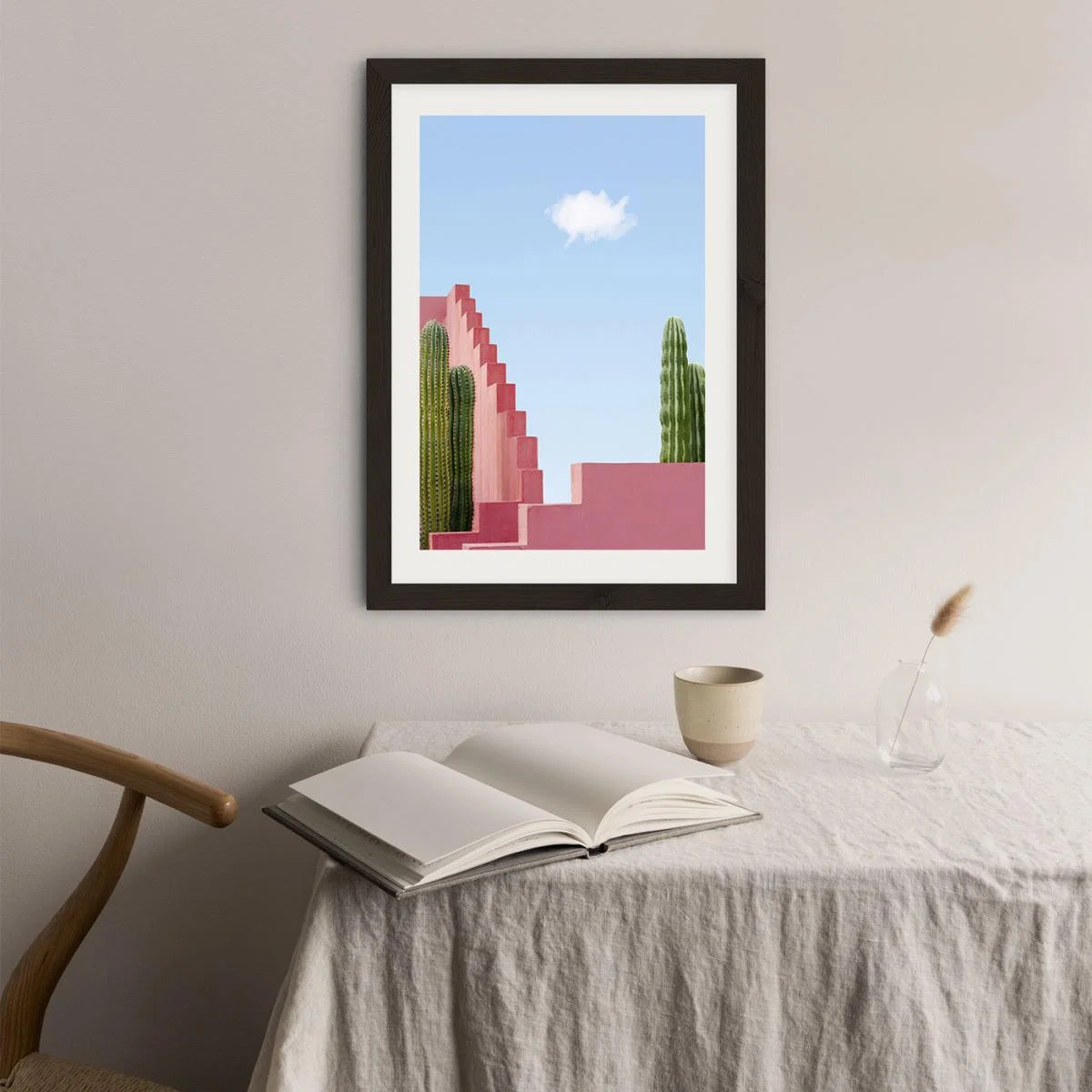 Cactus Meeting Art Print Black Frame – image 6