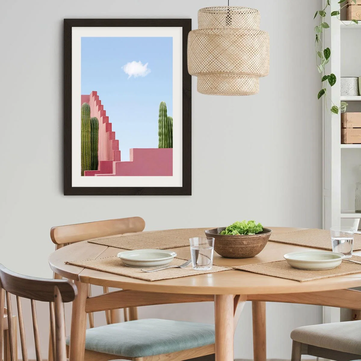 Cactus Meeting Art Print Black Frame – image 9