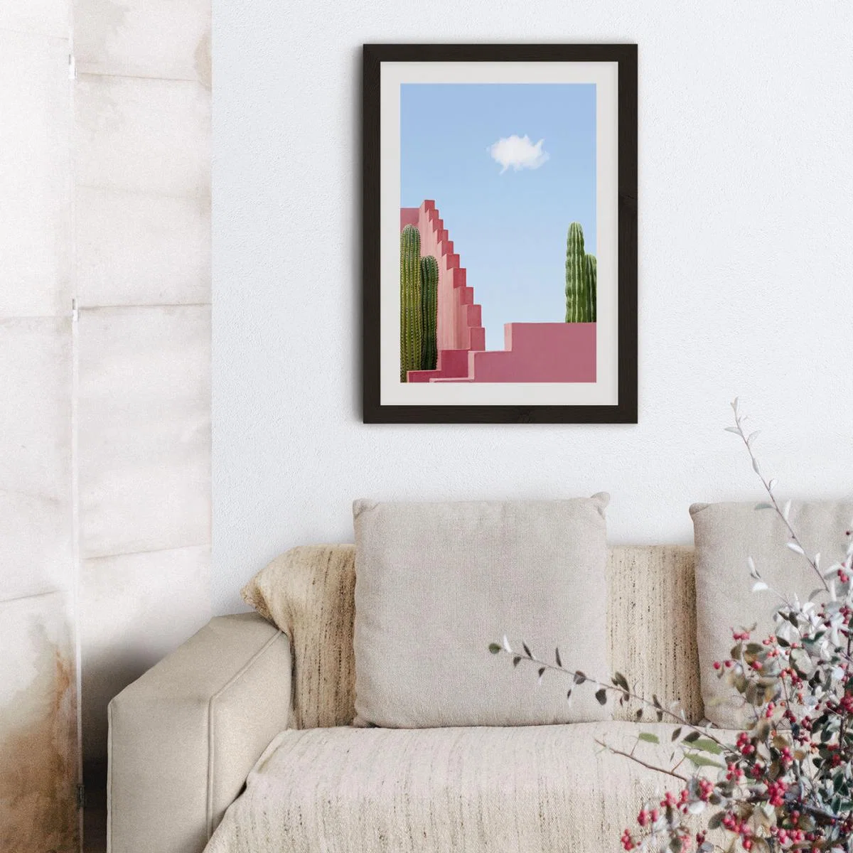 Cactus Meeting Art Print Black Frame – image 10