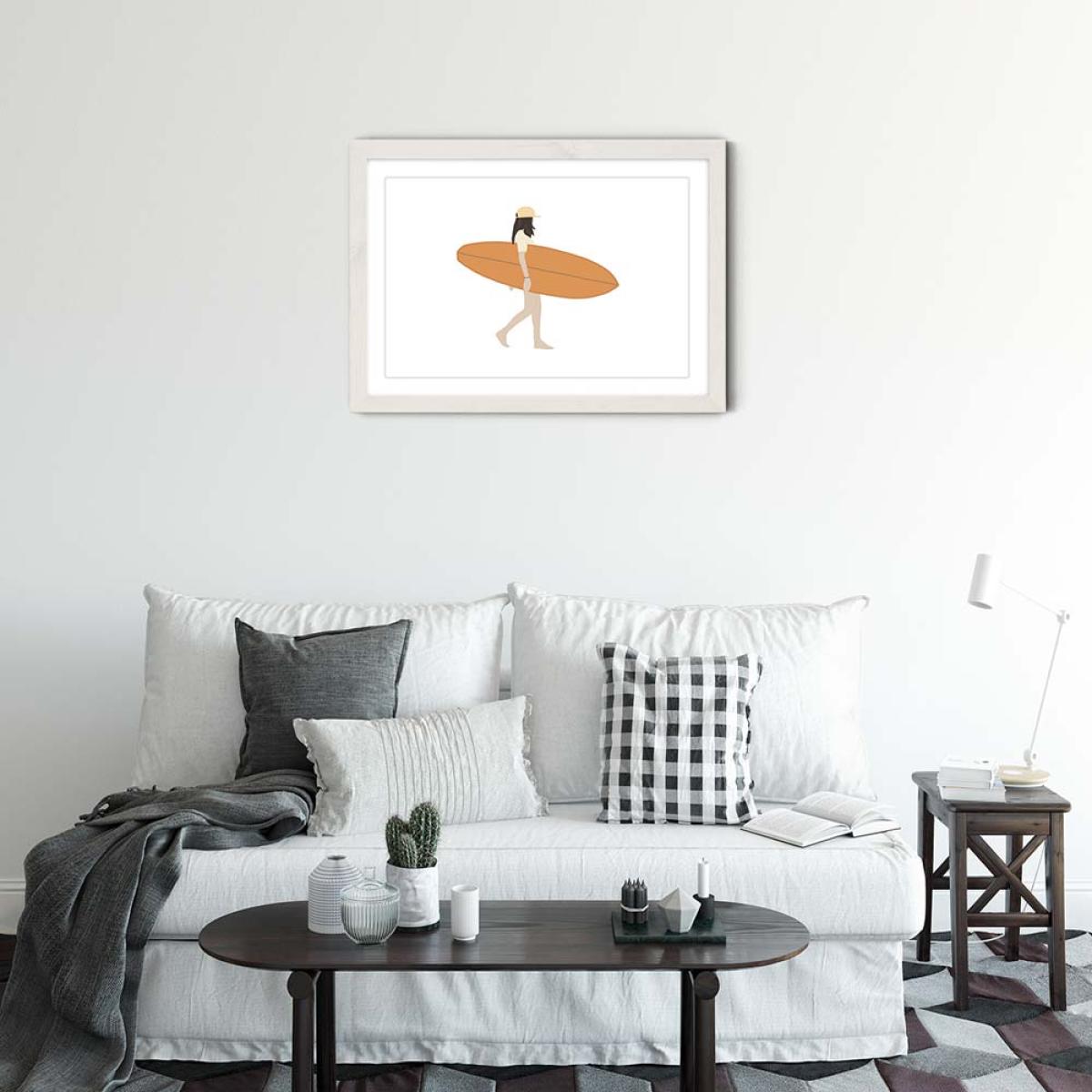 Calm Sunset Art Print White Frame – image 2