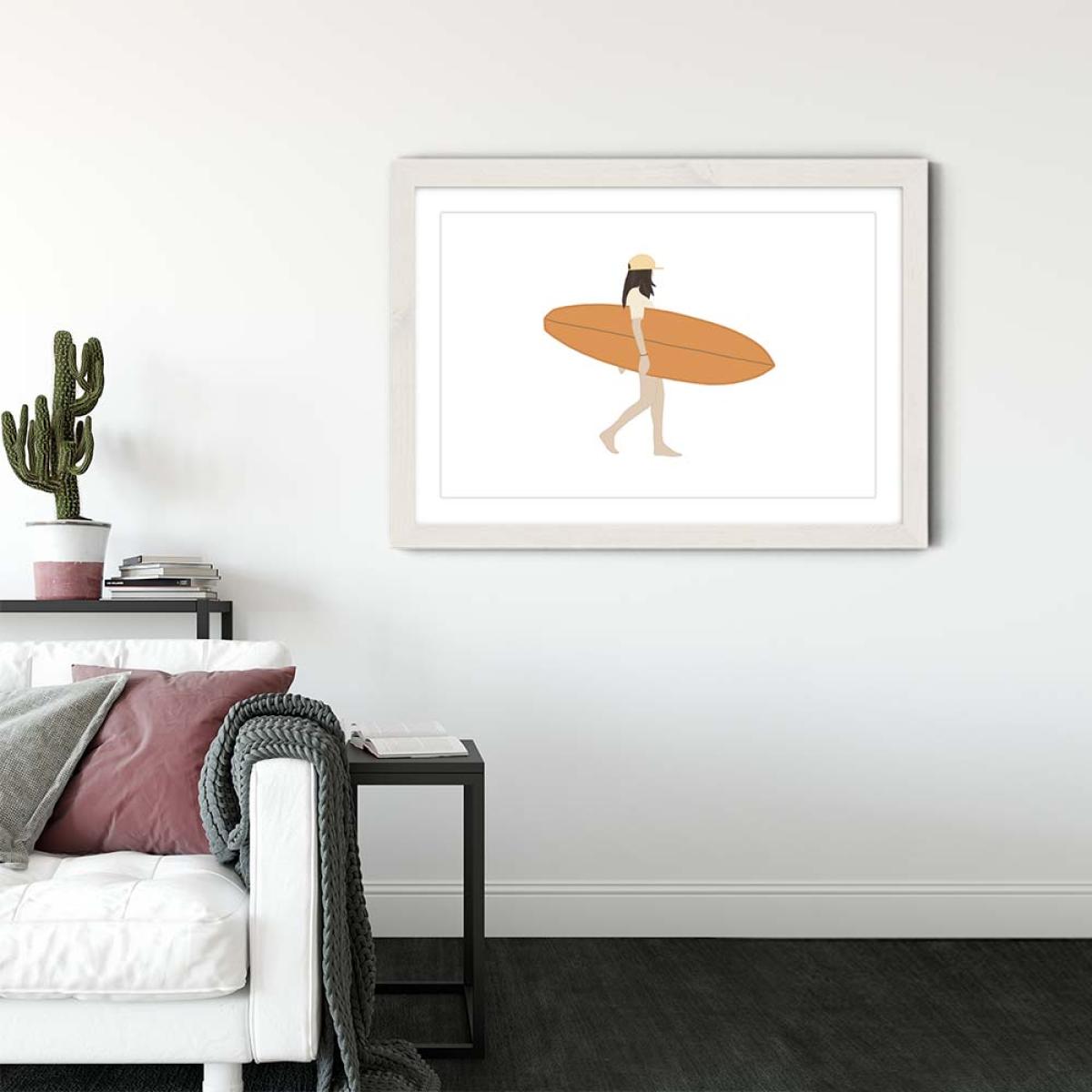 Calm Sunset Art Print White Frame – image 3