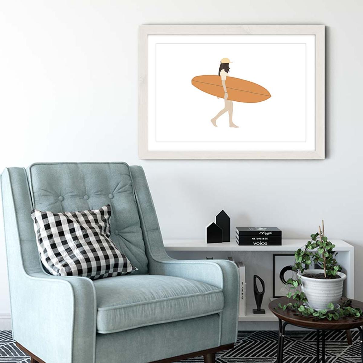 Calm Sunset Art Print White Frame – image 4