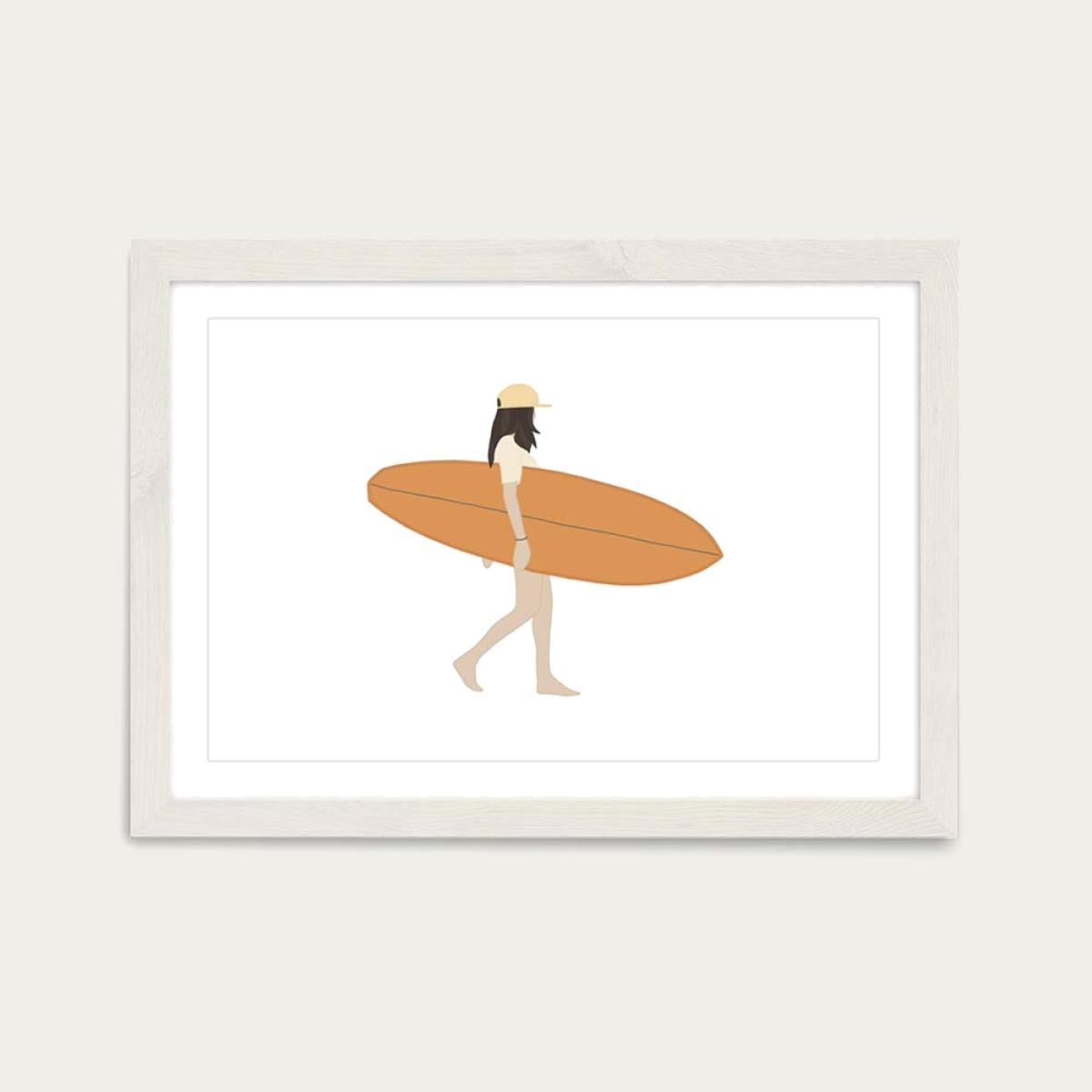 Calm Sunset Art Print White Frame – image 1