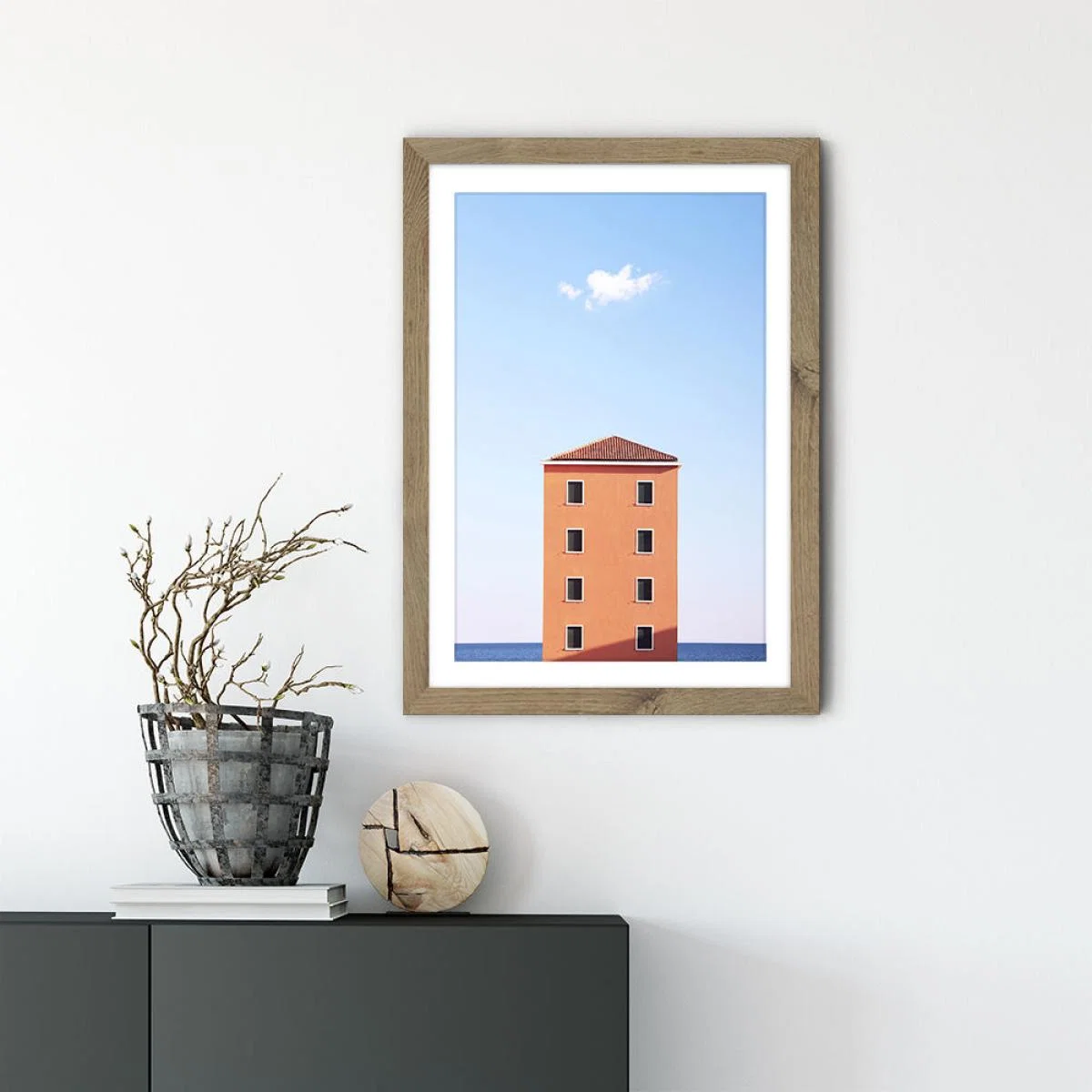 High Rise Art Print Oak Frame – image 2