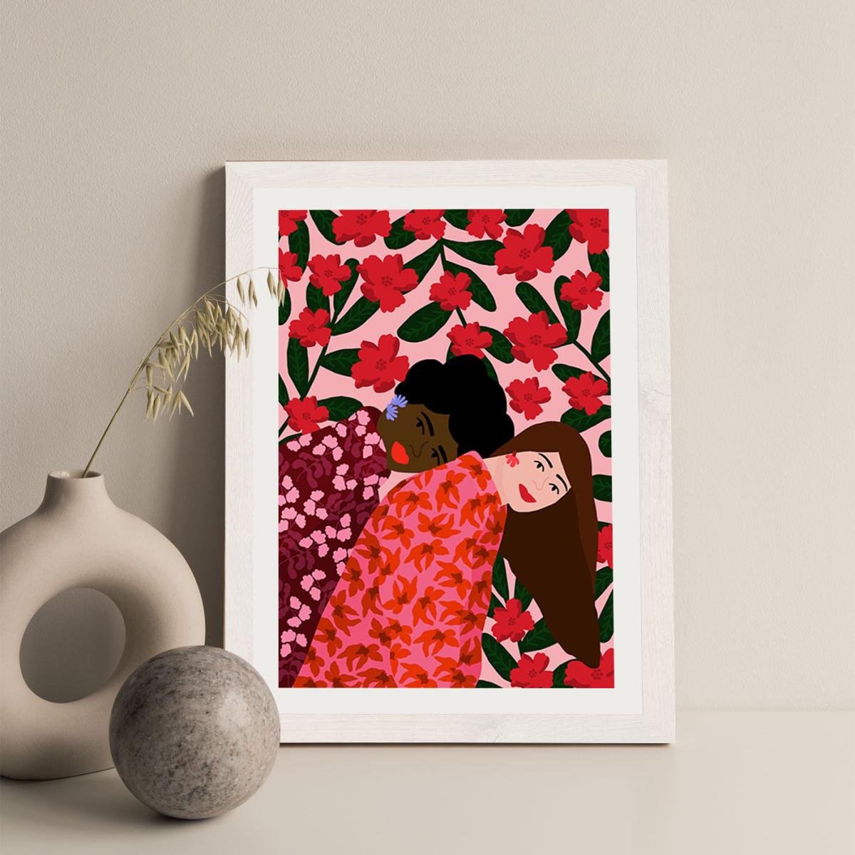 Best Friends Are Always Together Art Print White Frame – image 2